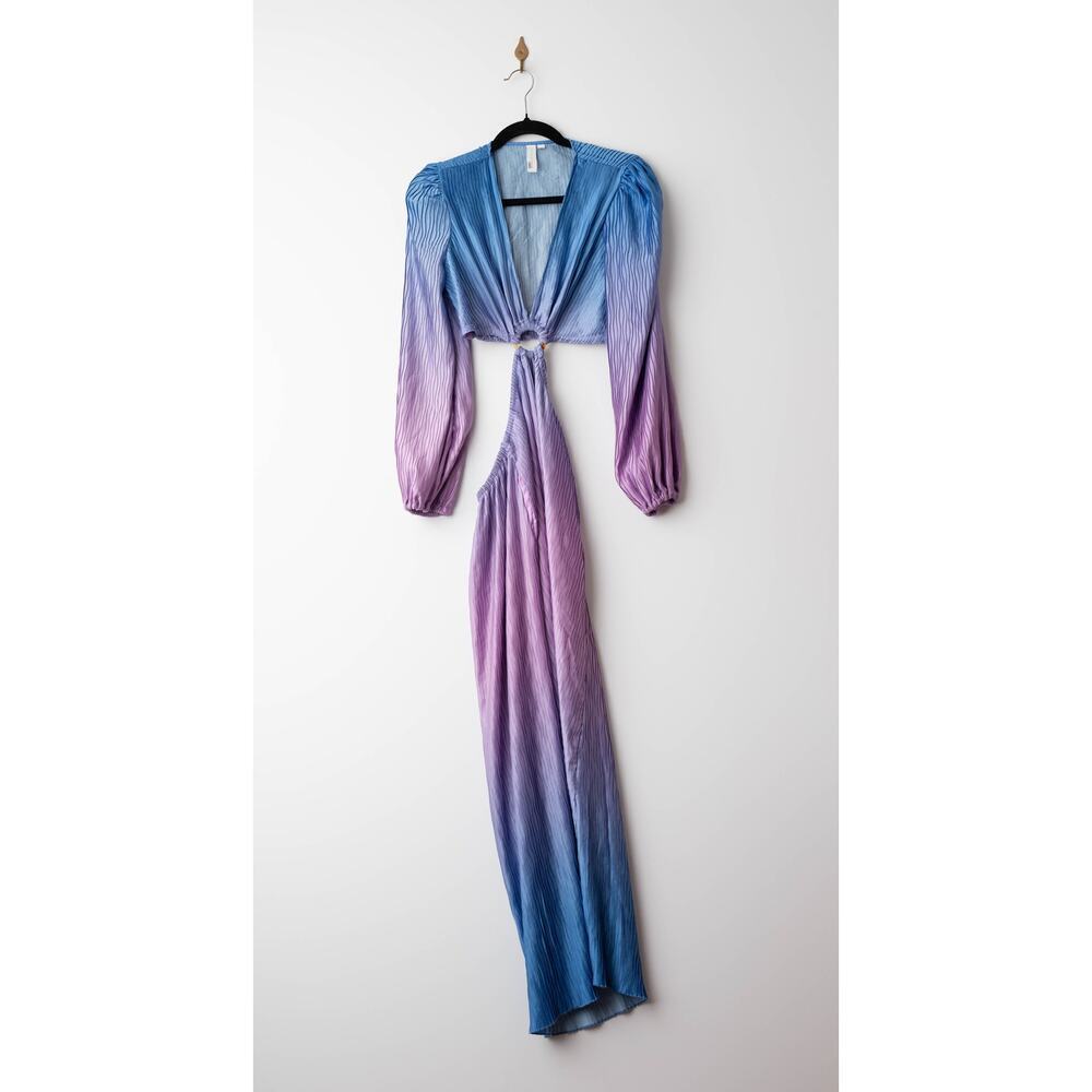 SIMKHAI Jaelynn Ombre Purple Ombre Satin Dress - Picture 5 of 11